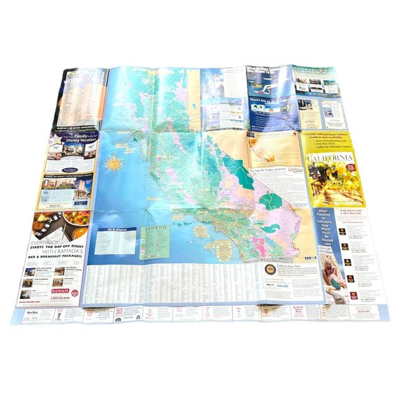 2001 California Travel Ideas Map Official Tourism Fold Out Map - Picture 2 of 15